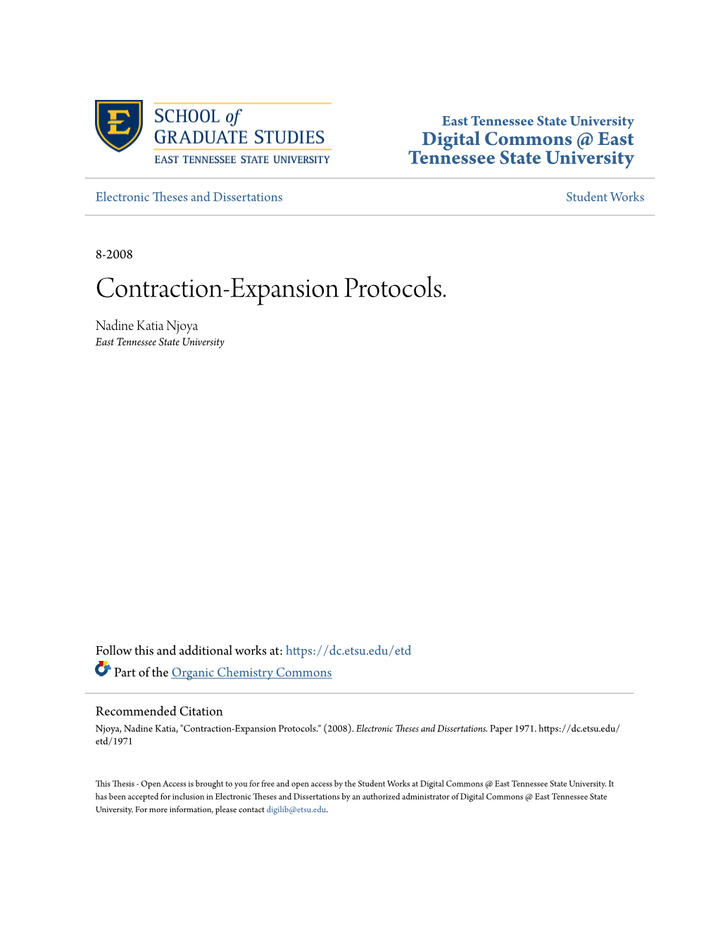 Contraction-Expansion Protocols. Nadine Katia Njoya East Tennessee State University