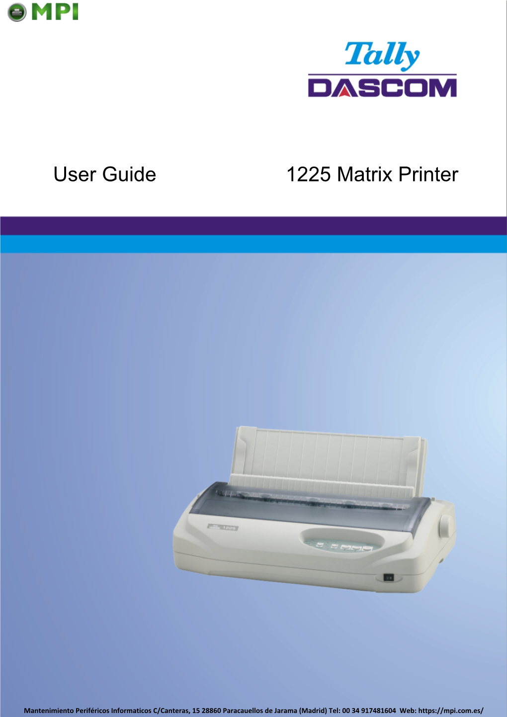 User Guide 1225 Matrix Printer