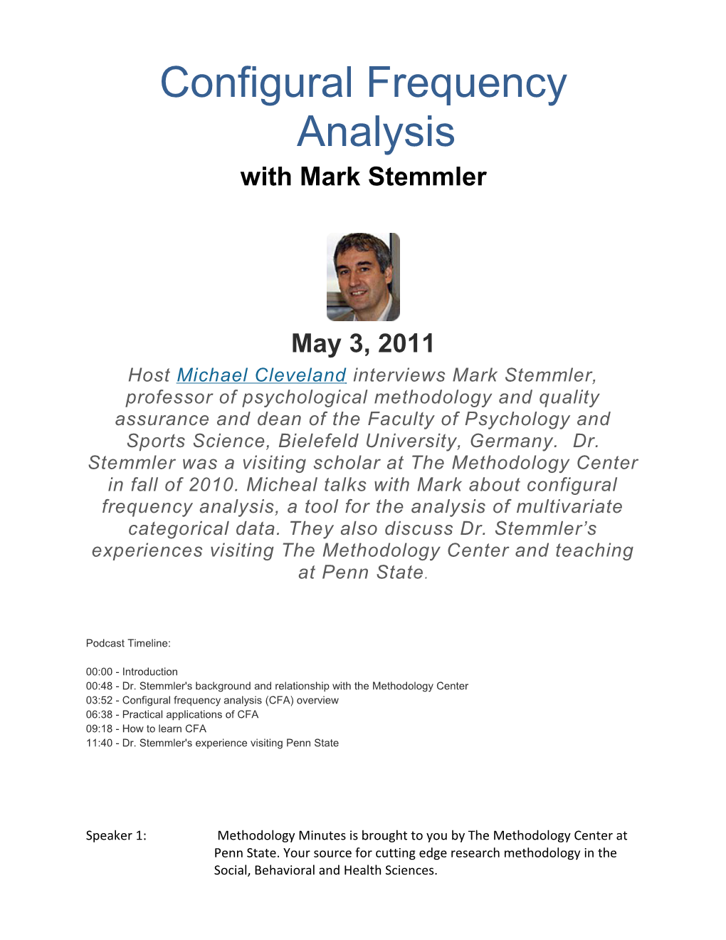 Configural Frequency Analysis