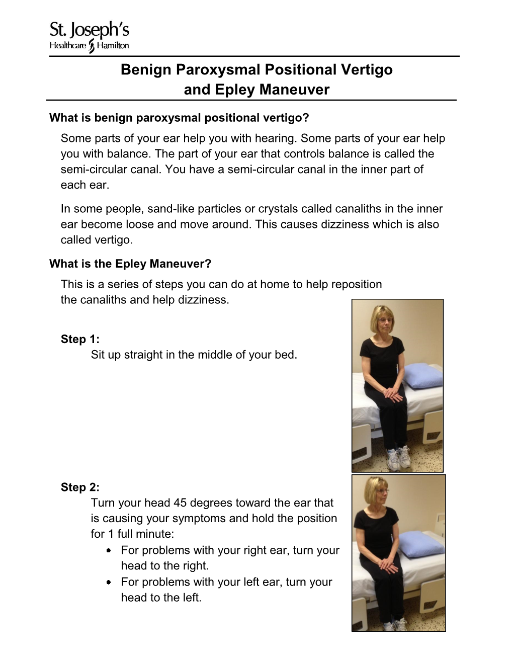 Benign Paroxysmal Positional Vertigo and Epley Maneuver