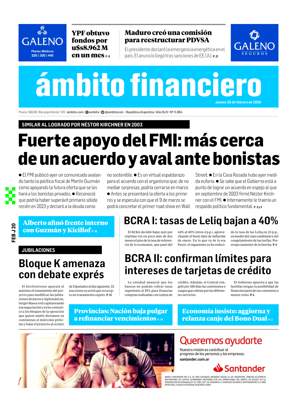 Fuerte Apoyo Del FMI: Más Cerca De Un Acuerdo Y Aval Ante Bonistas ● El FMI Publicó Ayer Un Comunicado Avalan- No Sostenible