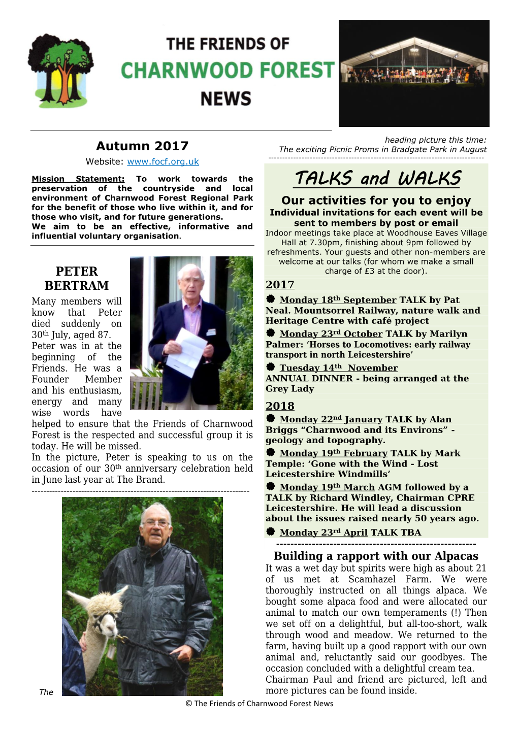 Autumn 2017 Newsletter