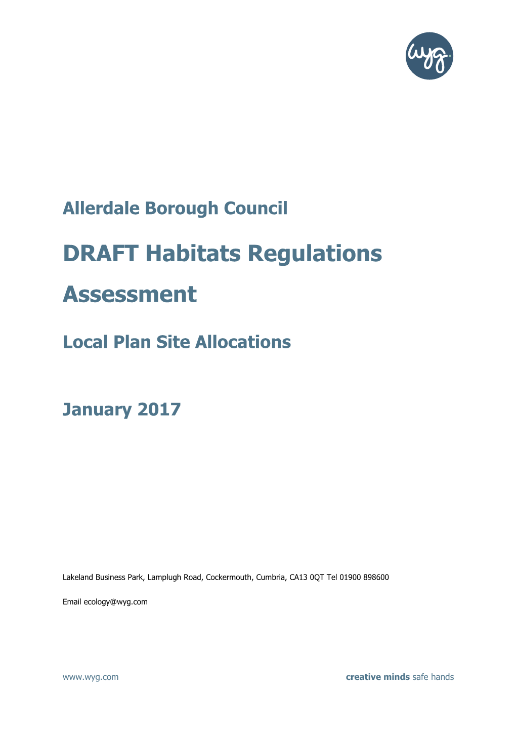 DRAFT Habitats Regulations Assessment