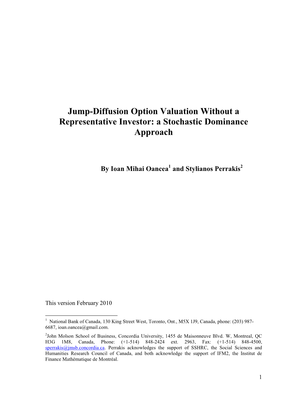 Jump-Diffusion Option Valuation Without a Representative Investor: a Stochastic Dominance Approach