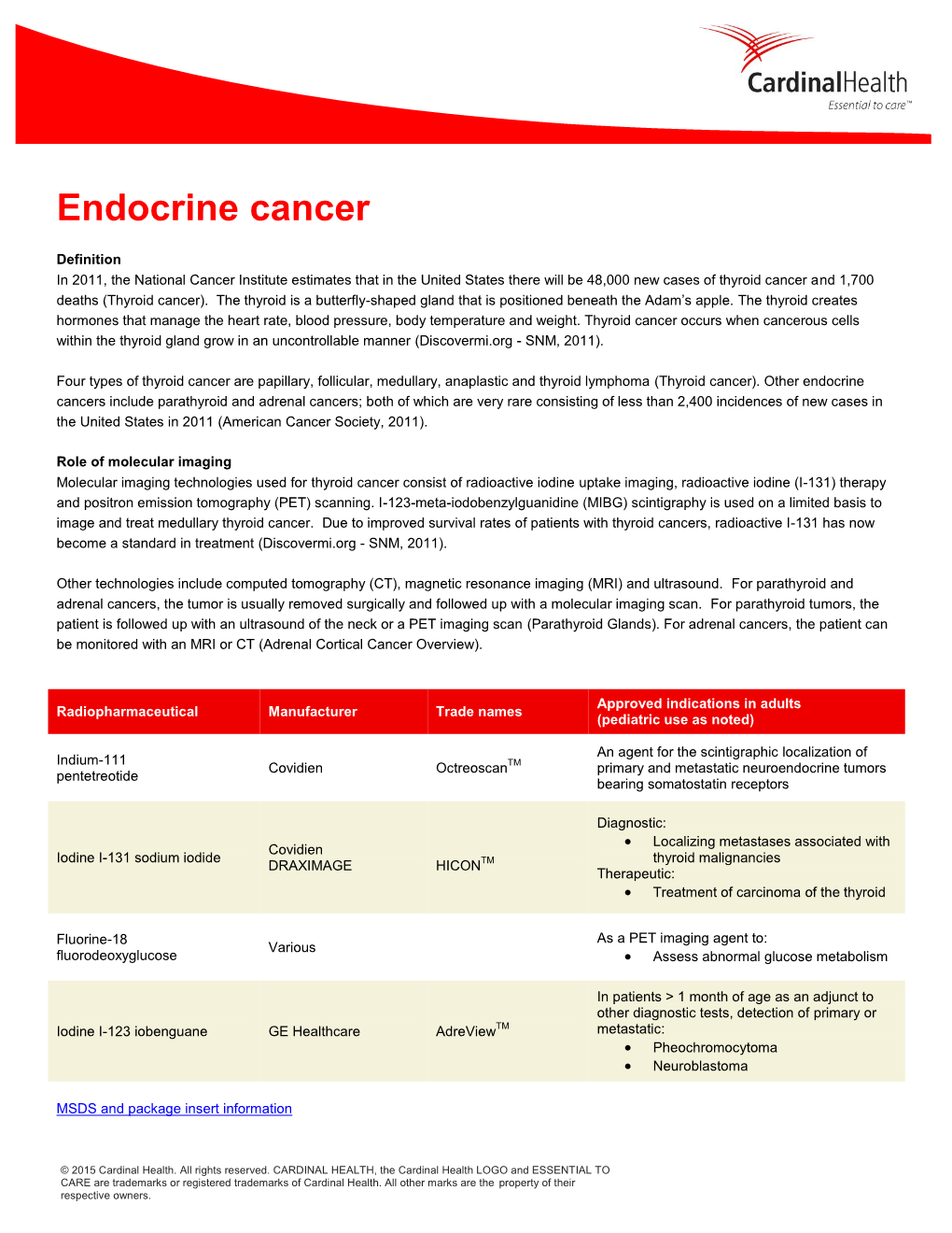 Nuclear Medicine: Endocrine Cancer