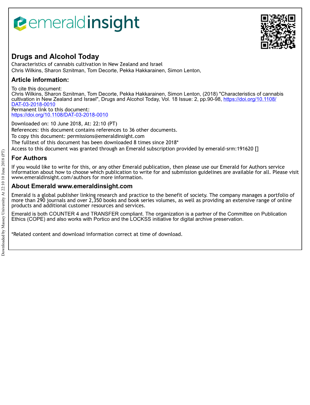 Characteristics of Cannabis Cultivation in New Zealand and Israel