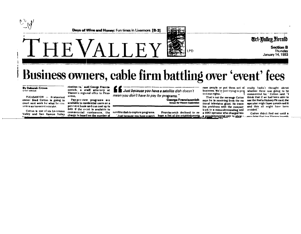 THEVALLEY January 14, 1993