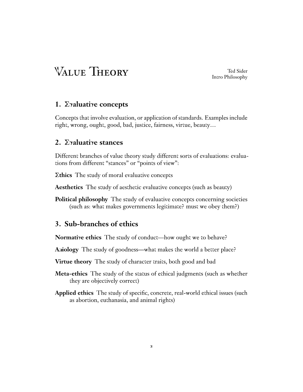 Value Theory Intro Philosophy