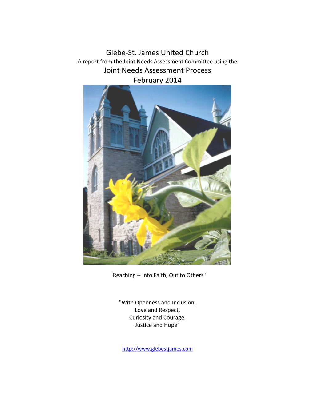 Glebe-St. James United Church Joint Needs Assessment Process 2014 TABLE of CONTENTS