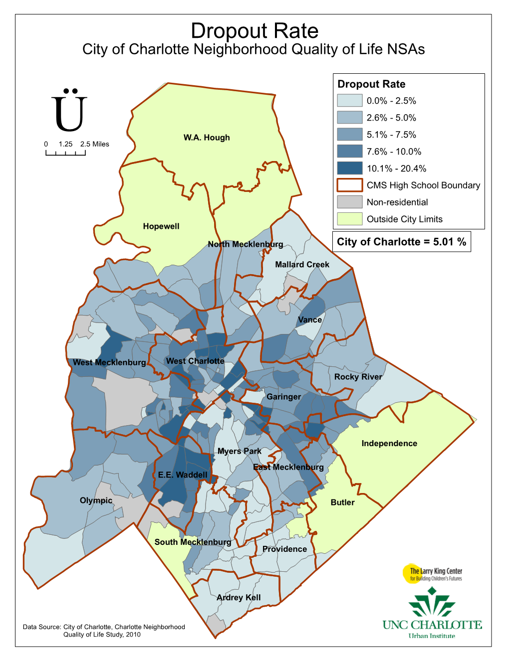 Dropout Rate City of Charlotte Neighborhood Quality of Life Nsas