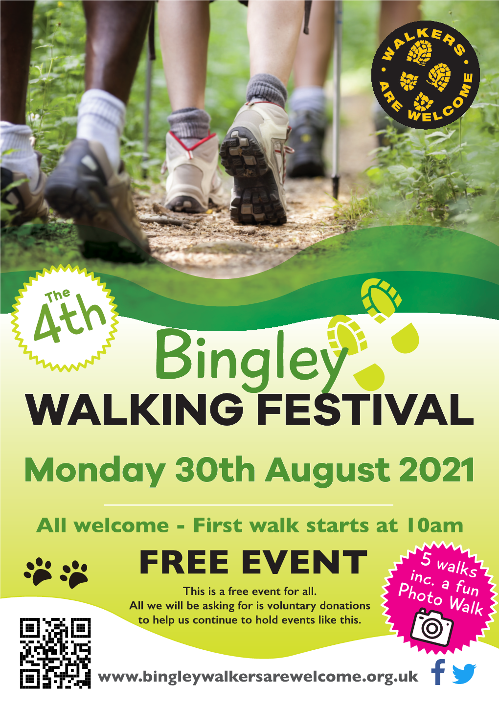 Bingley WALKING FESTIVAL Monday 30Th August 2021