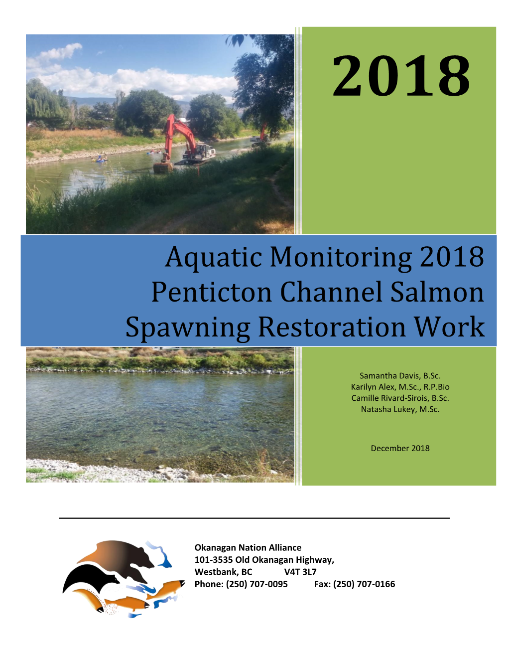 Aquatic Monitoring 2018 Penticton Channel Salmon Spawning