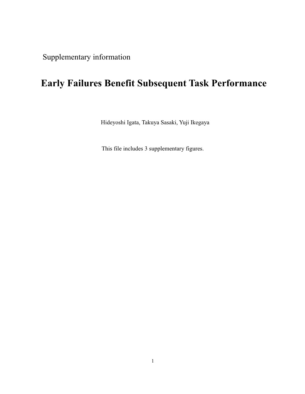 Early Failures Benefit Subsequent Task Performance