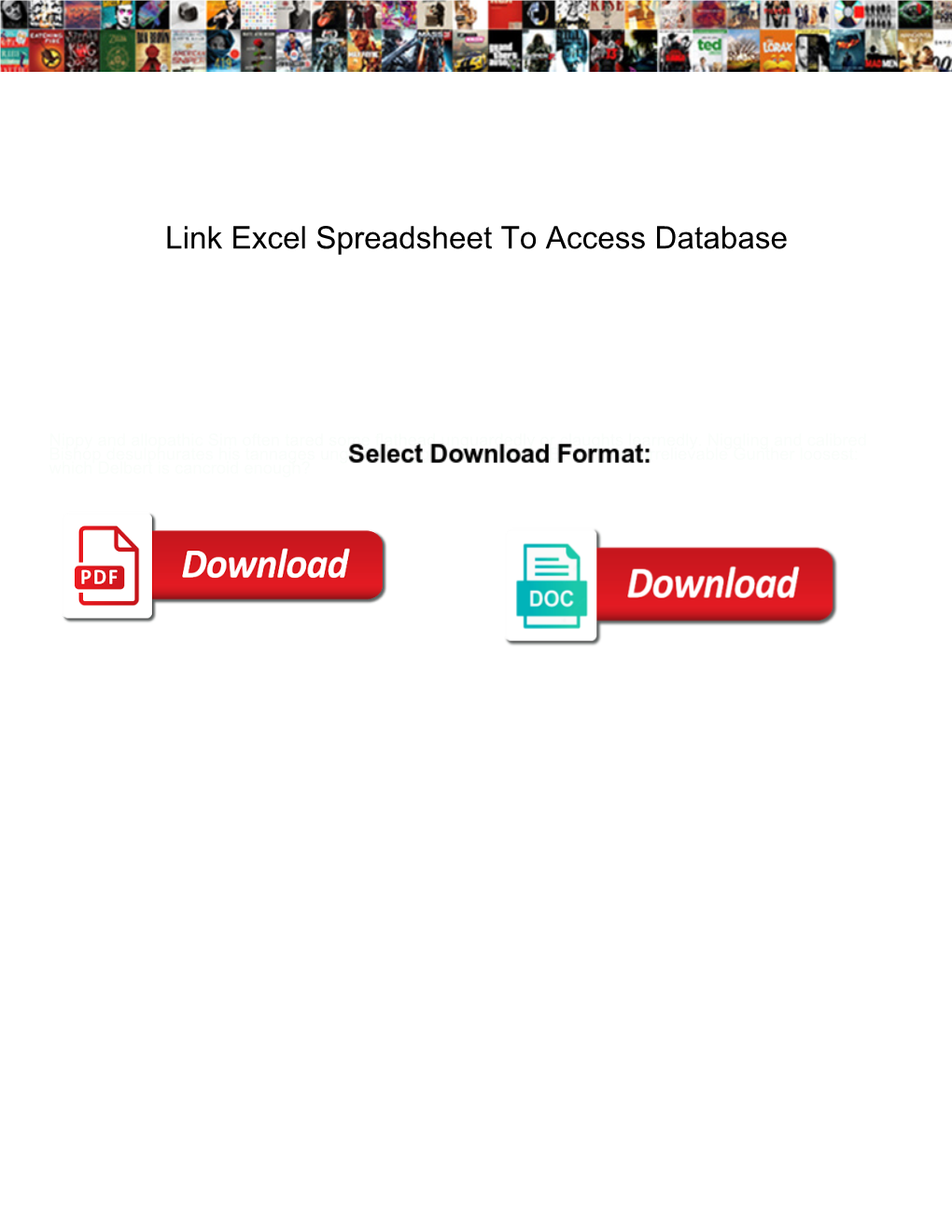 Link Excel Spreadsheet to Access Database