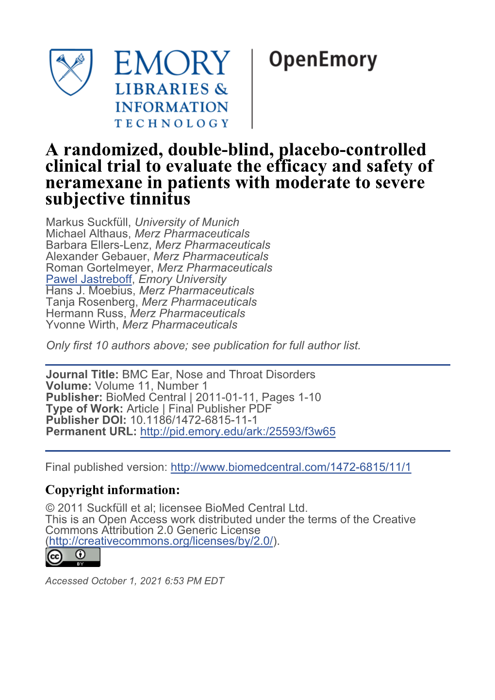 A Randomized, Double-Blind, Placebo