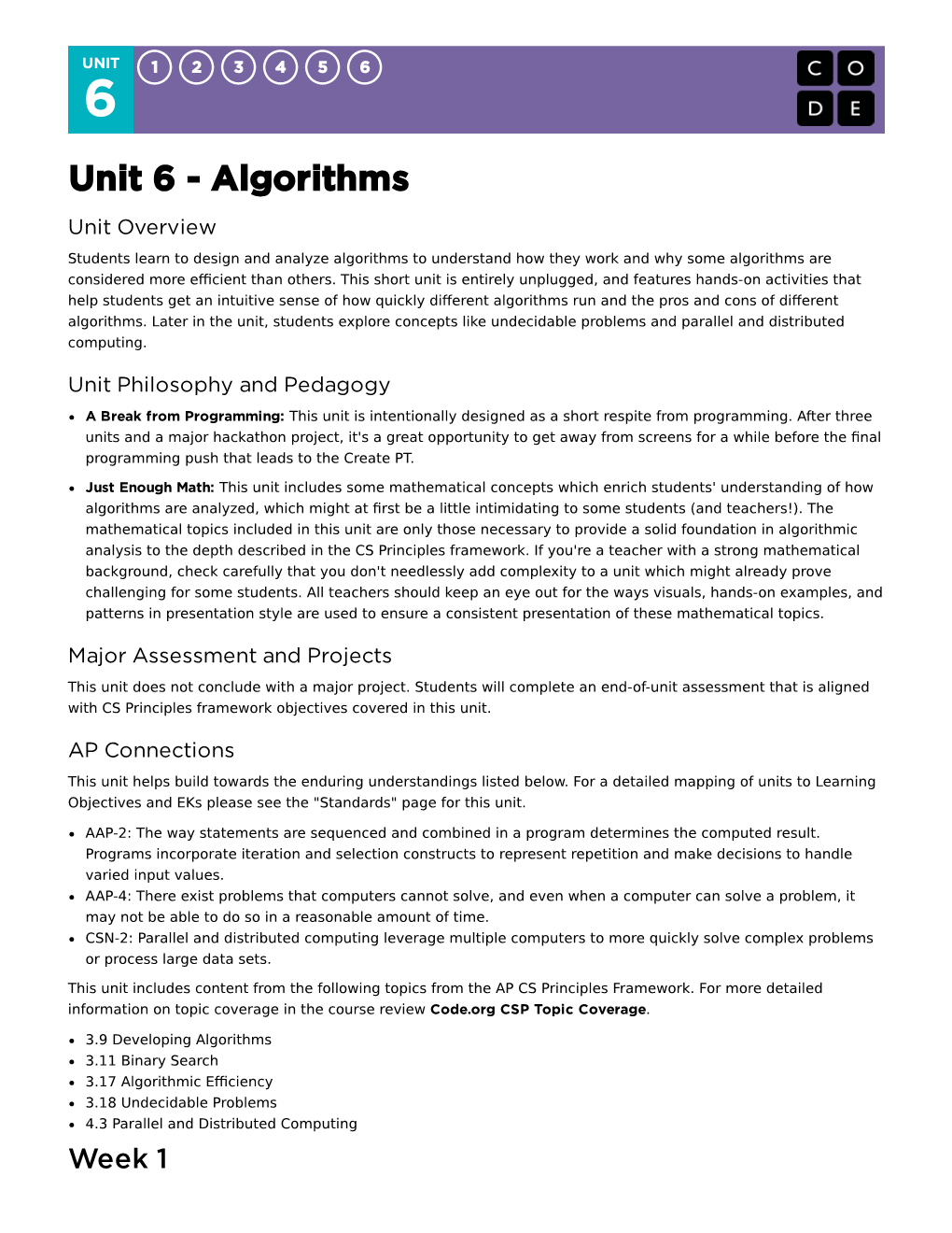 Unit 6 - Algorithms