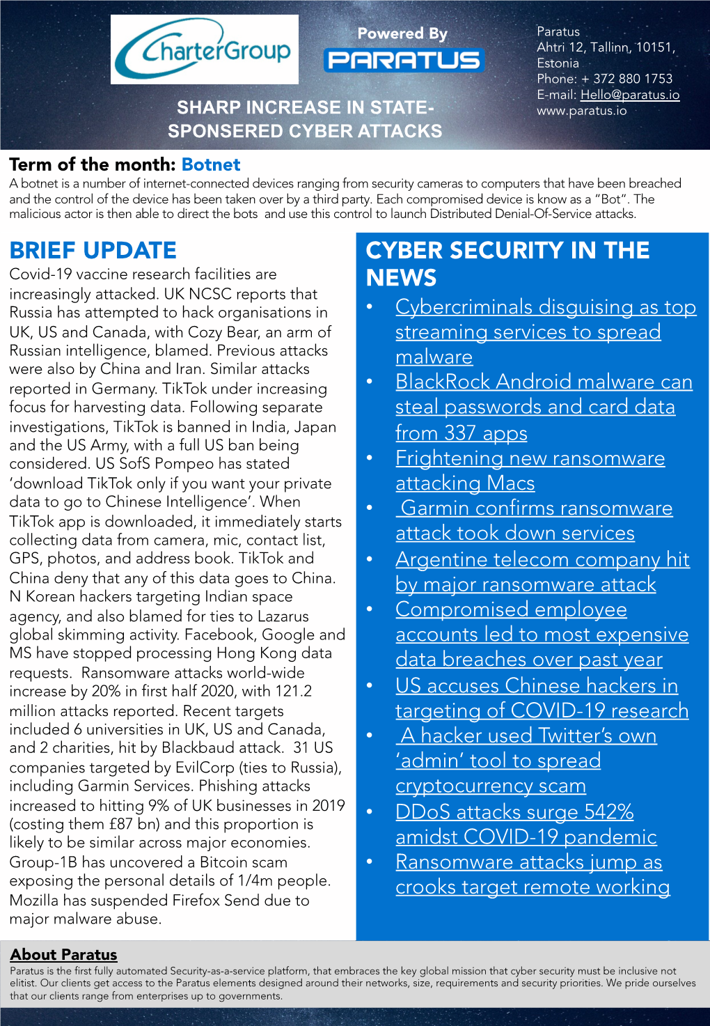 Cyber Security in the News Brief Update