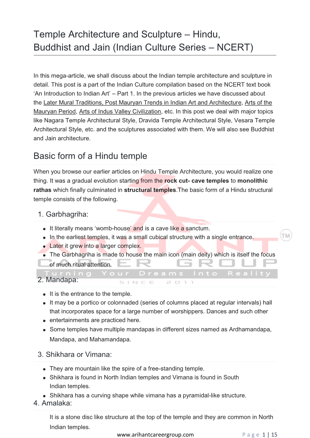 Temple Architecture and Sculpture – Hindu, Buddhist and Jain (Indian Culture Series – NCERT)