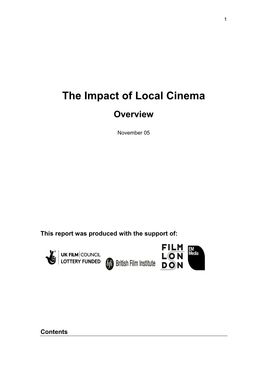 The Impact of Local Cinema