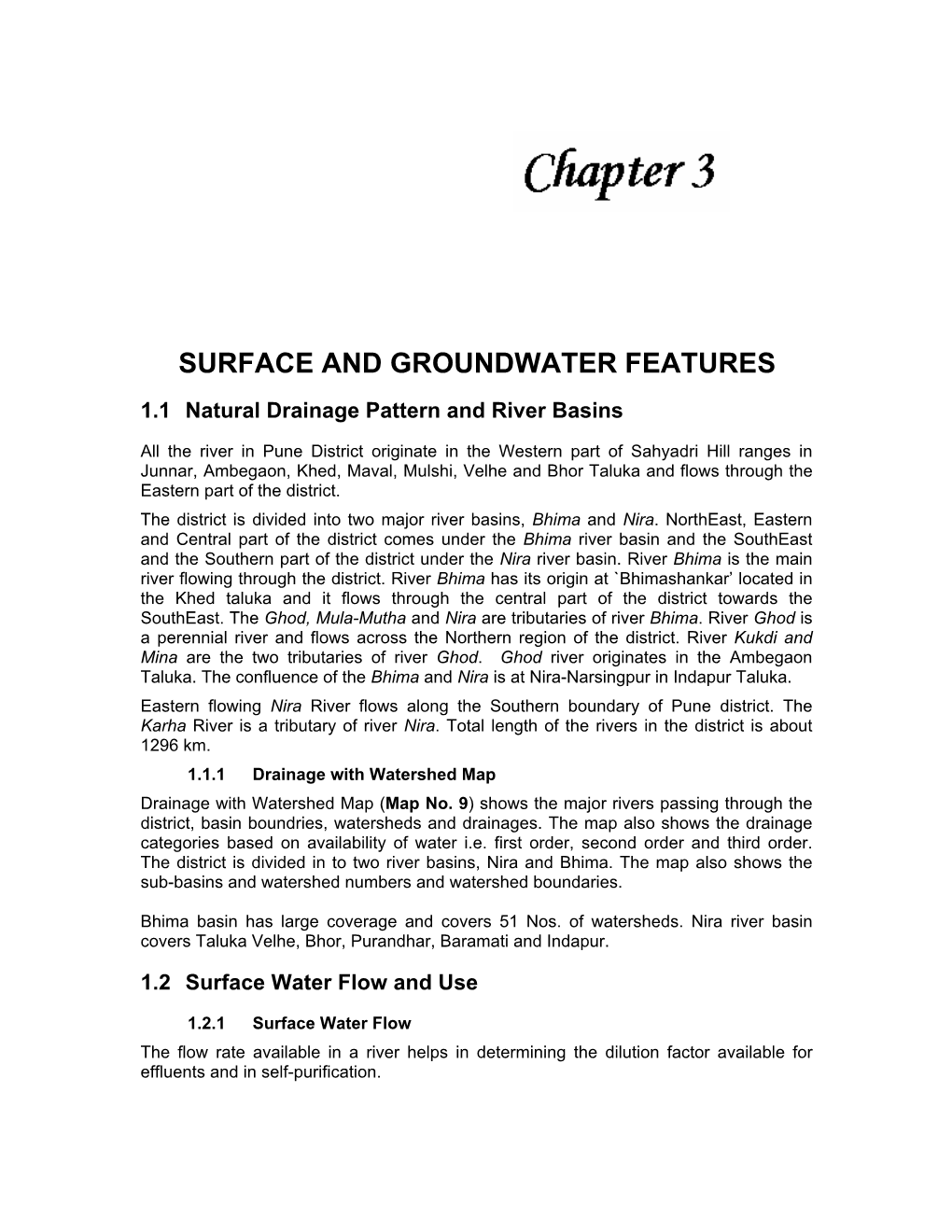 Surface and Groundwater Features