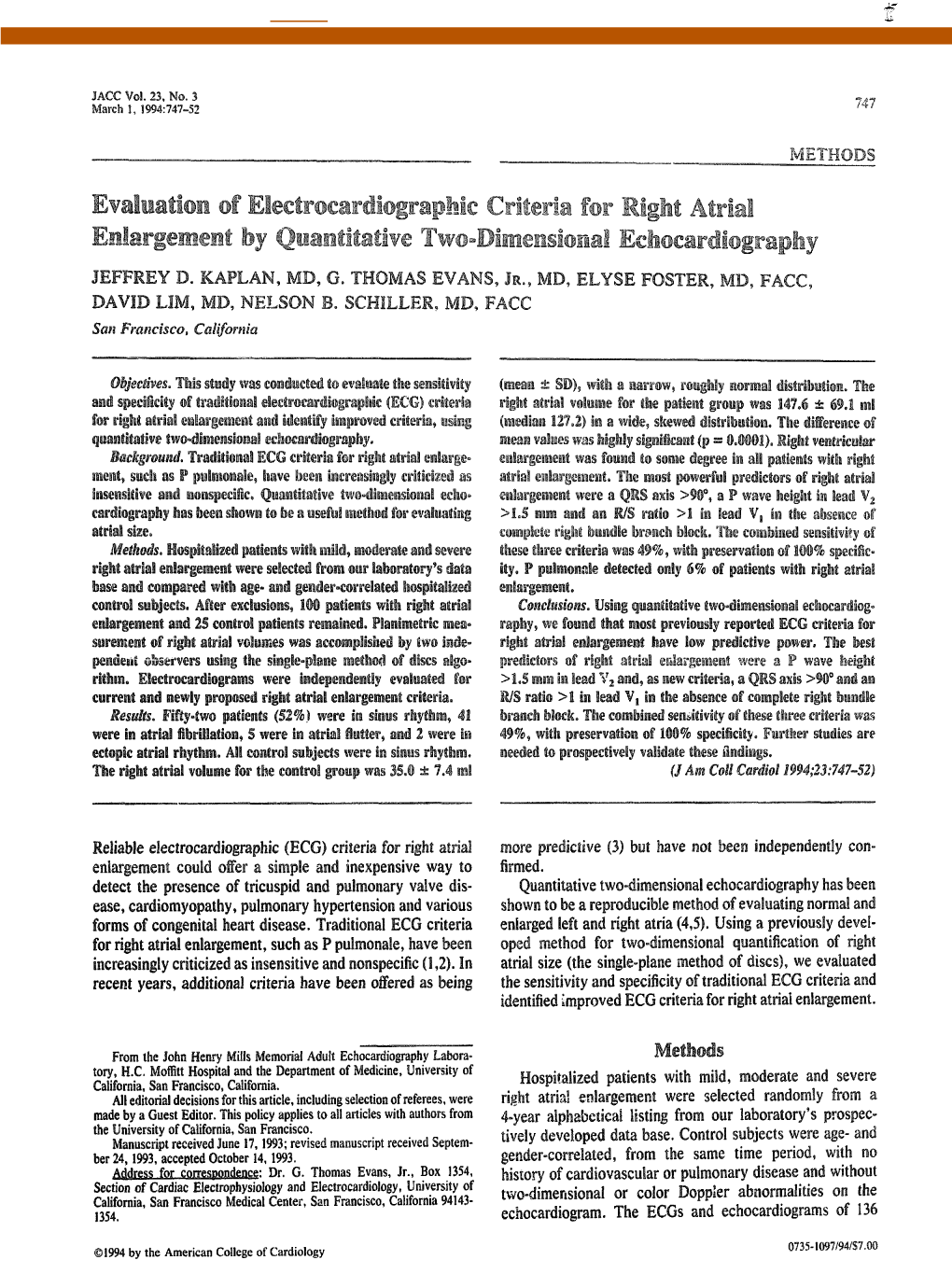 Evaluation of Electrocardiographic Criteria for Right Atrial Enlargement