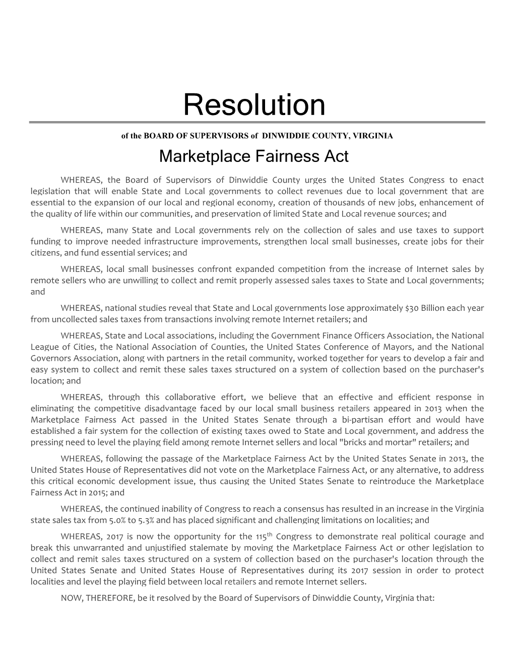 Marketplace Fairness Act