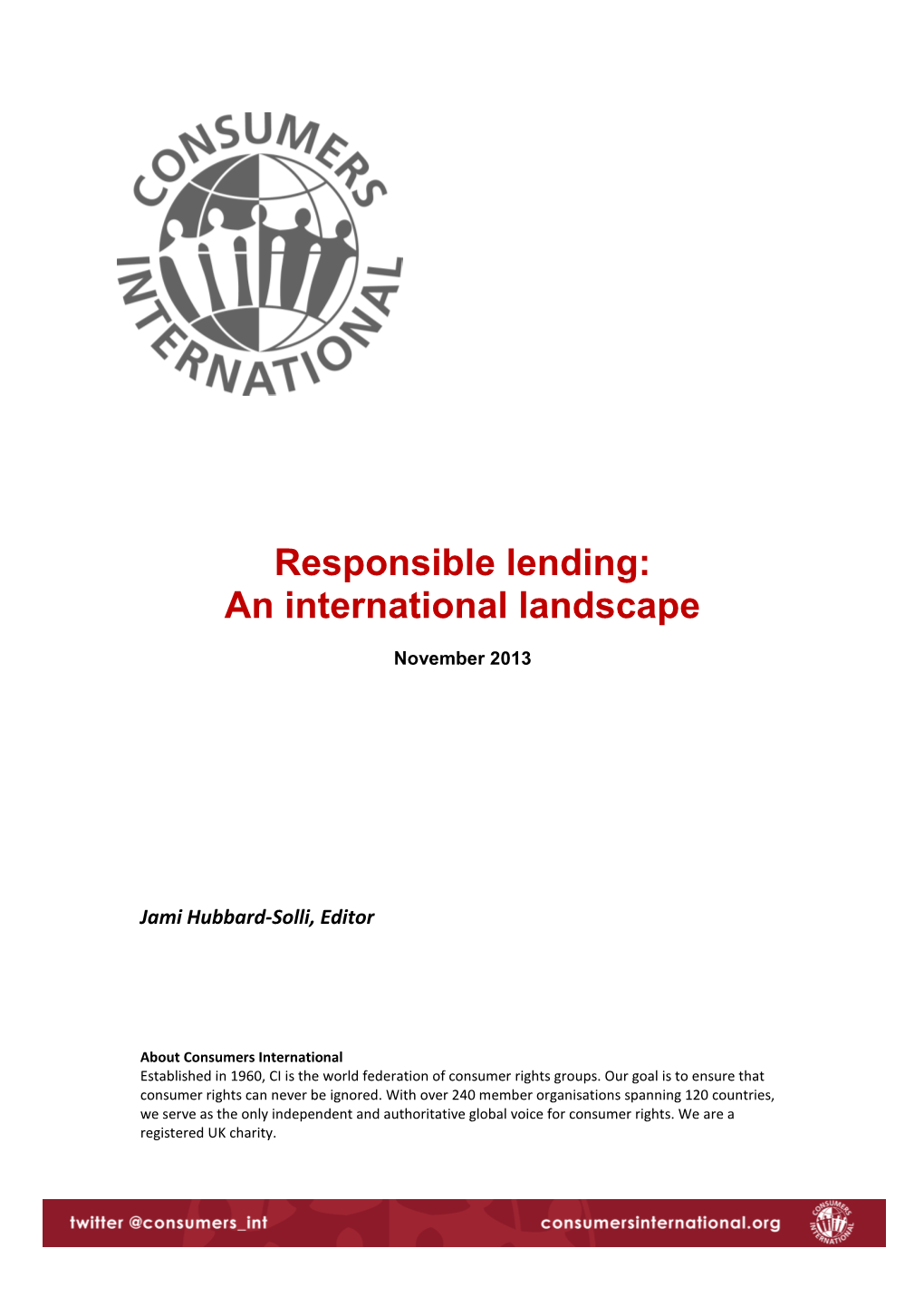 Responsible Lending: an International Landscape
