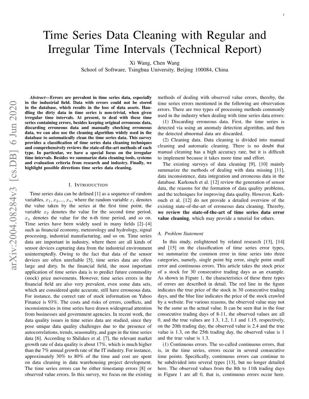 Time Series Data Cleaning with Regular and Irregular Time