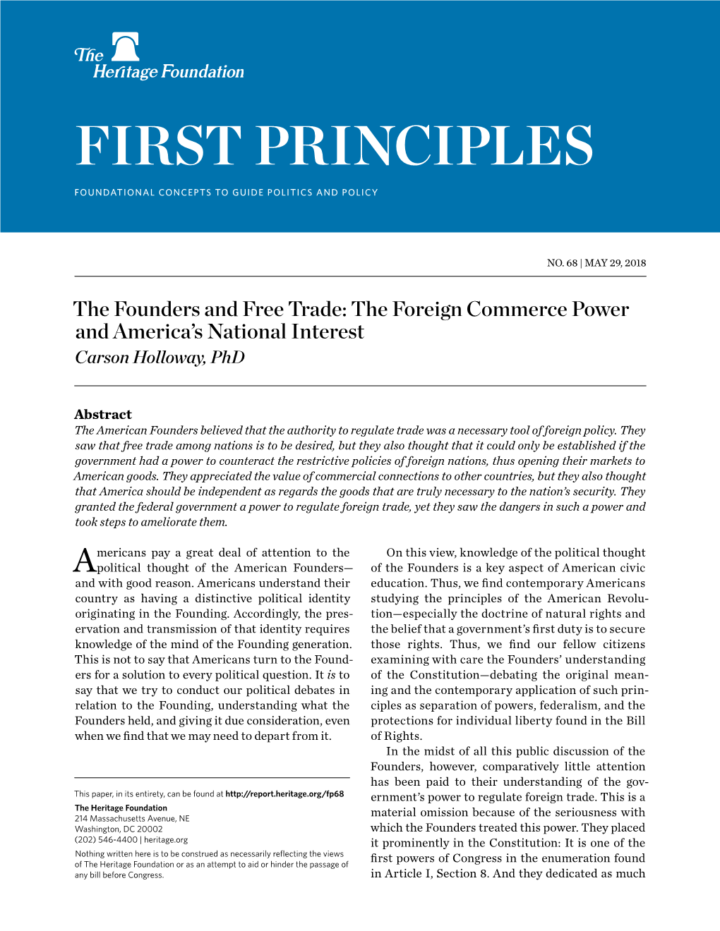 First Principles Foundational Concepts to Guide Politics and Policy