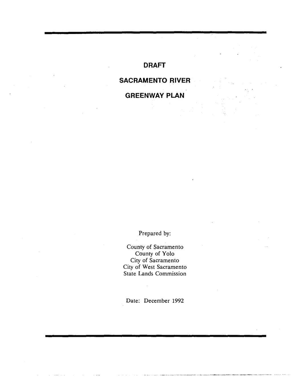 Draft Sacramento River Greenway Plan