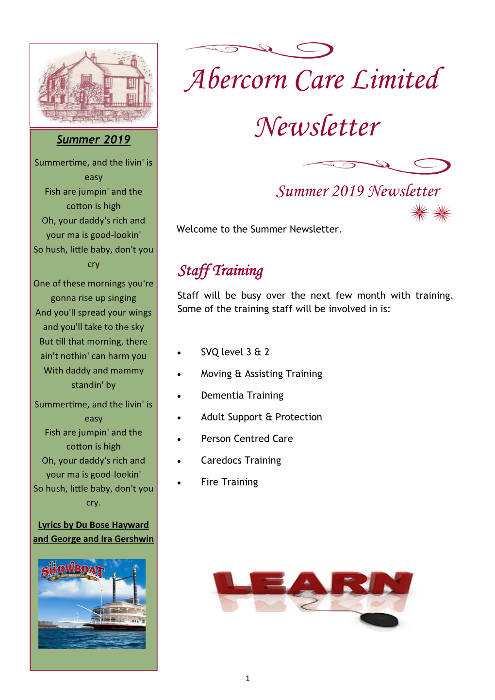 Abercorn Care Limited Newsletter