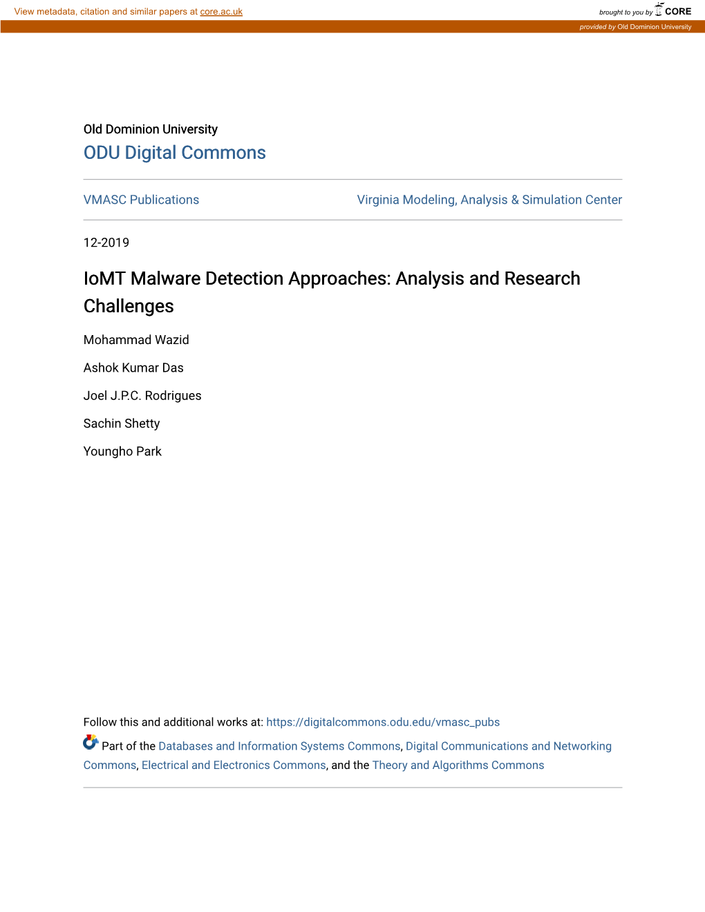 Iomt Malware Detection Approaches: Analysis and Research Challenges