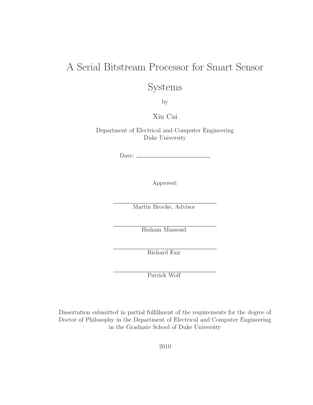 A Serial Bitstream Processor for Smart Sensor Systems