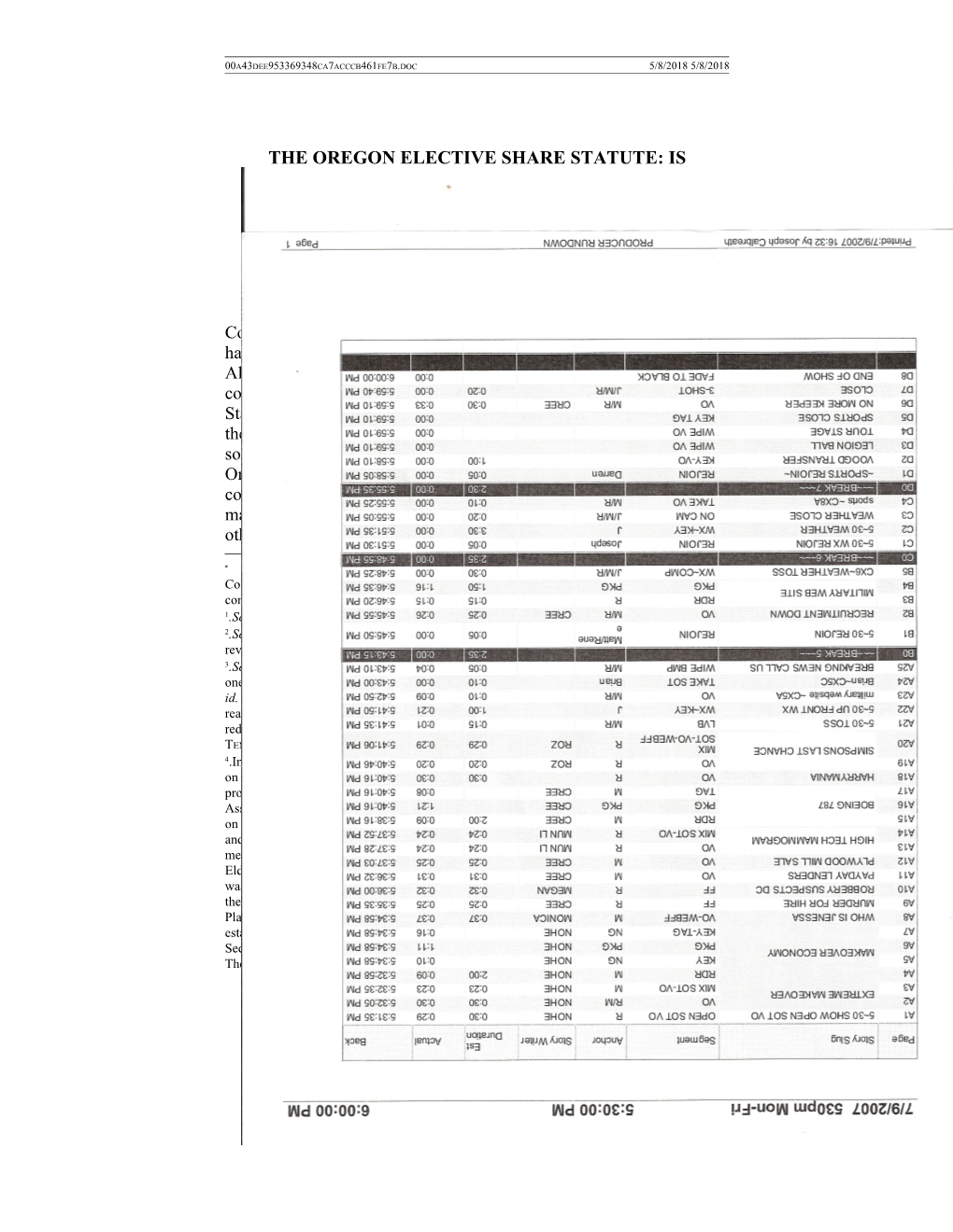 The Oregon Elective Share Statute: Is Reform an Impossible Dream