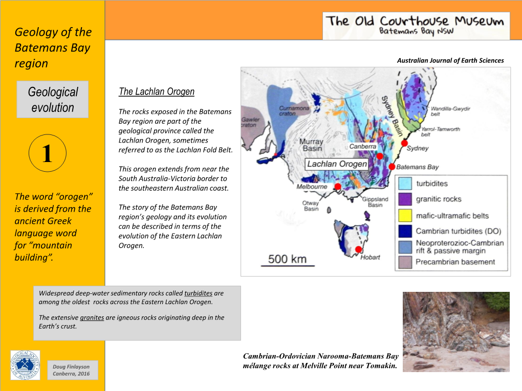 Geology of the Batemans Bay Region Geological Evolution