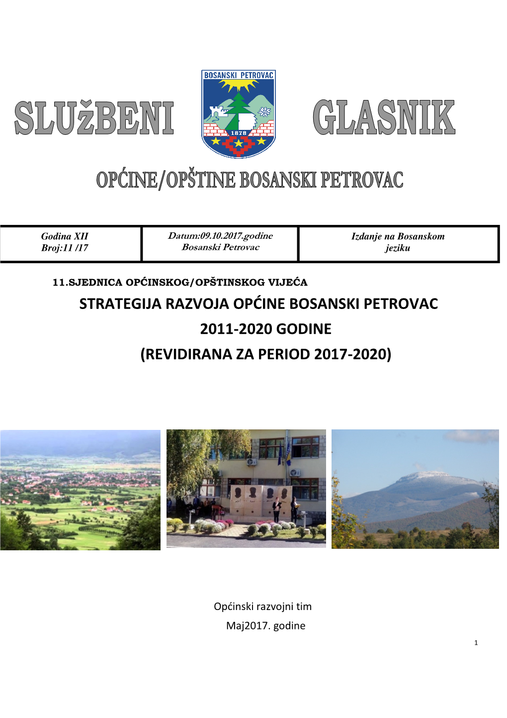 Strategija Razvoja Općine Bosanski Petrovac 2011-2020 Godine (Revidirana Za Period 2017-2020)