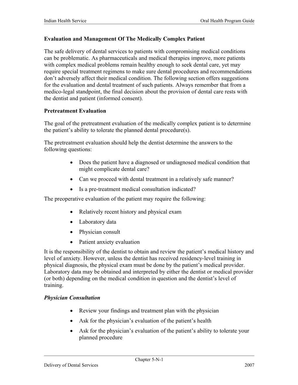 Evaluation And Management Of The Medically Complex Patient