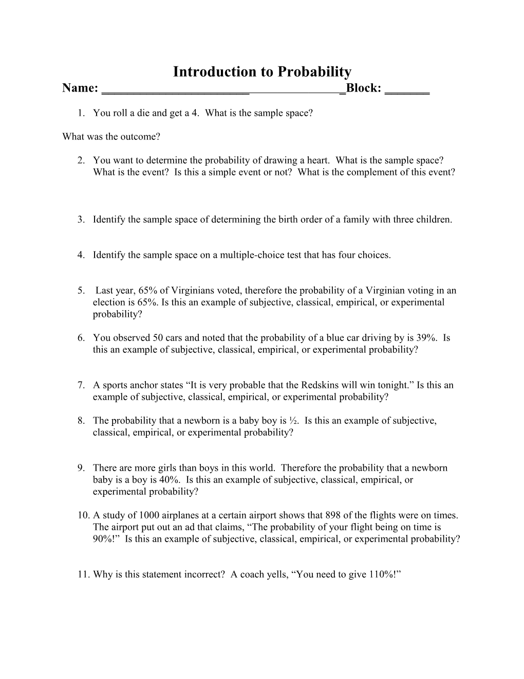 Probability and Statistics s1