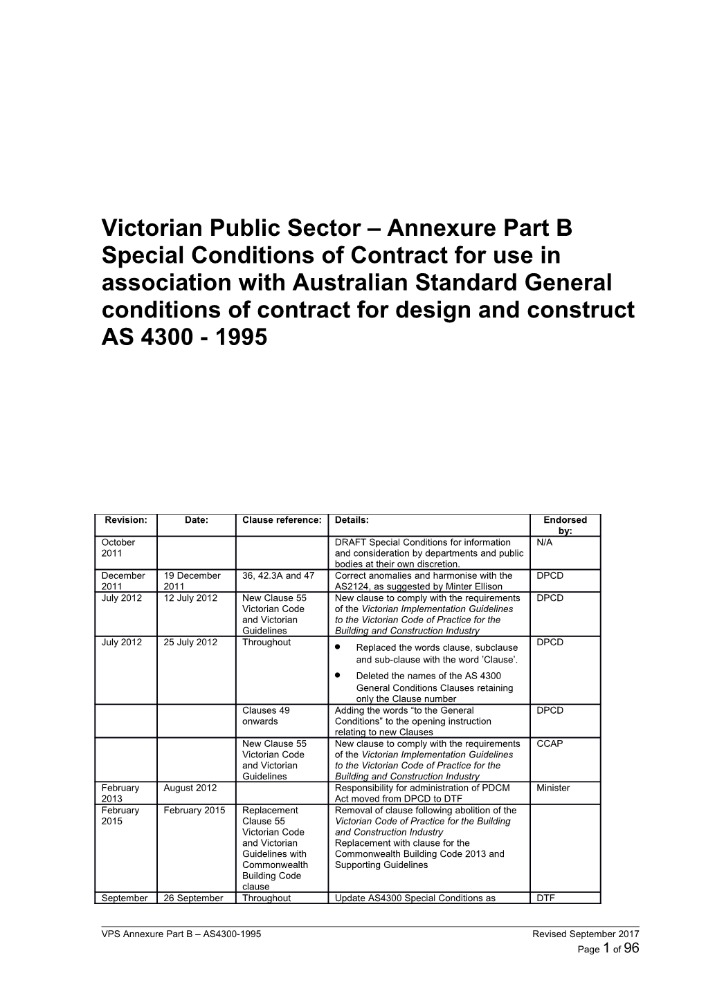 Victorian Public Sector Annexure Part B Special Conditions of Contract for Use in Association