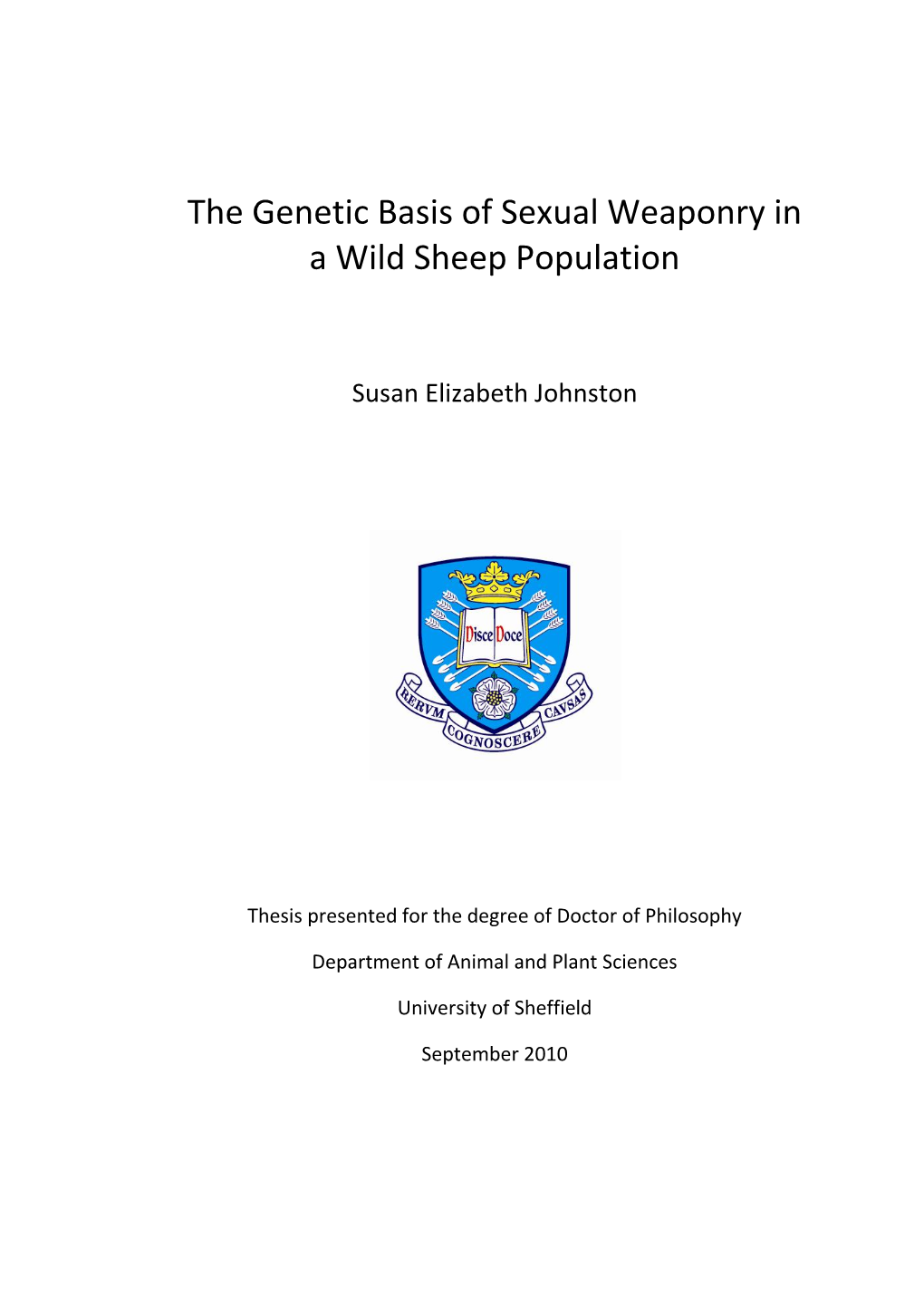 The Genetic Basis of Sexual Weaponry in a Wild Sheep Population