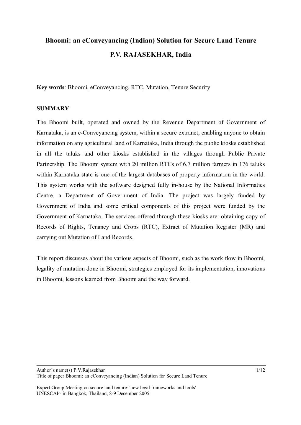 5.1 FIG EGM BANGKOK DEC 2005 Paper Puthiyavalappil Rajasek…