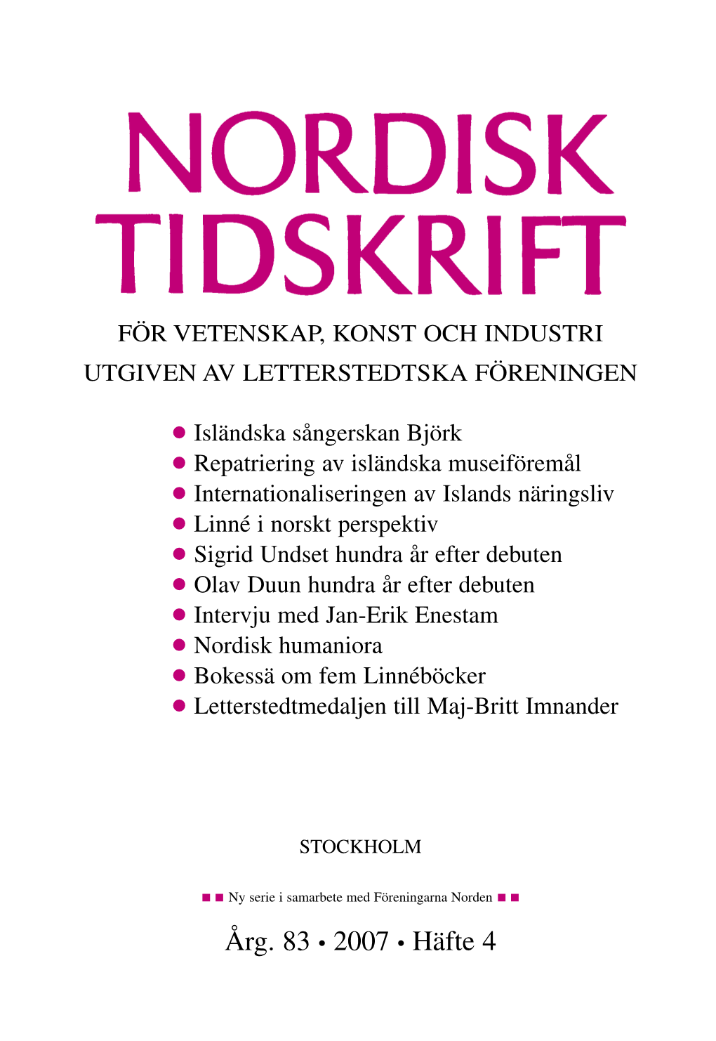 Nordisk Tidskrift 4/07 (PDF 931