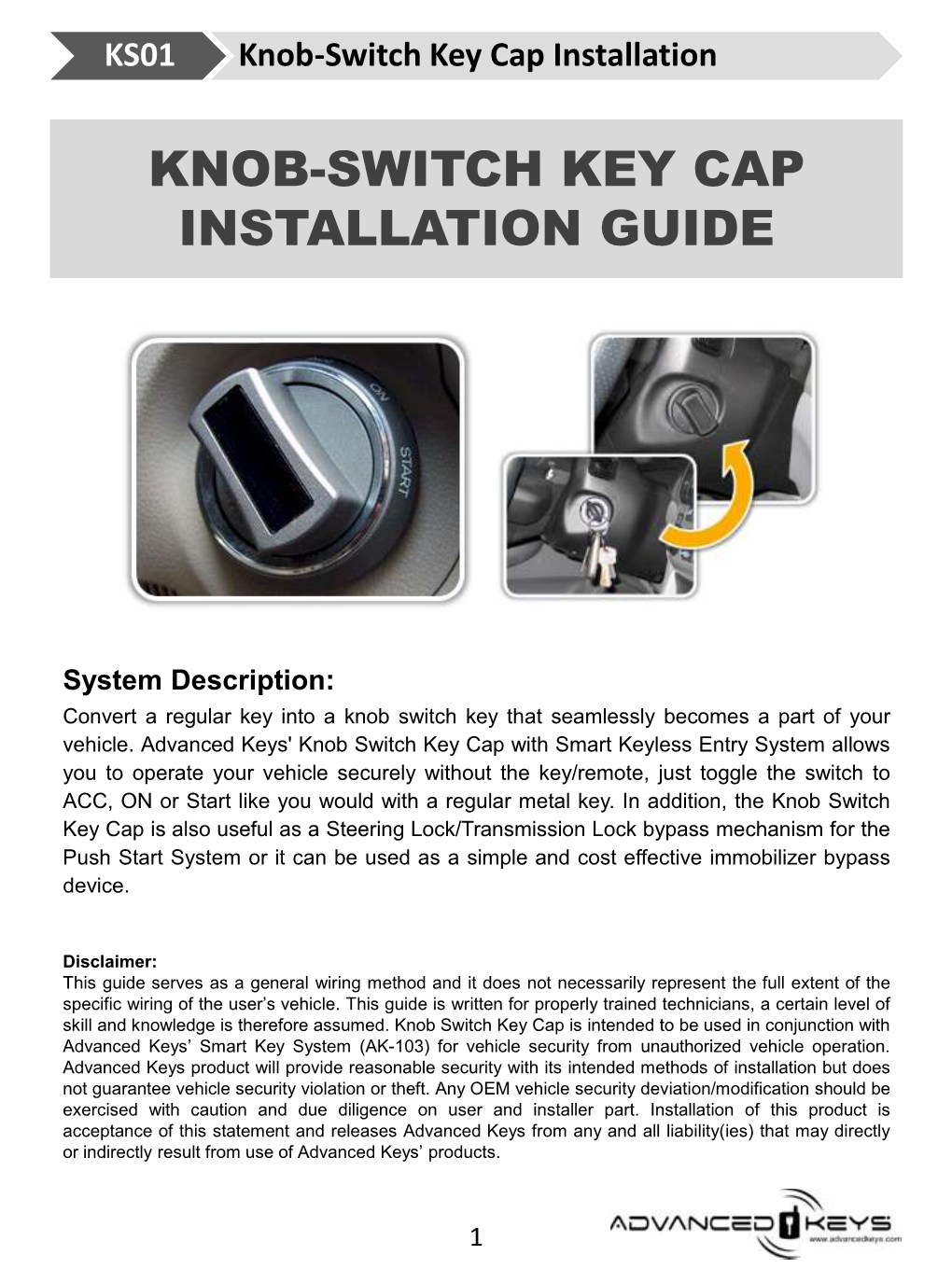 KS01 Knob-Switch Key Cap Installation