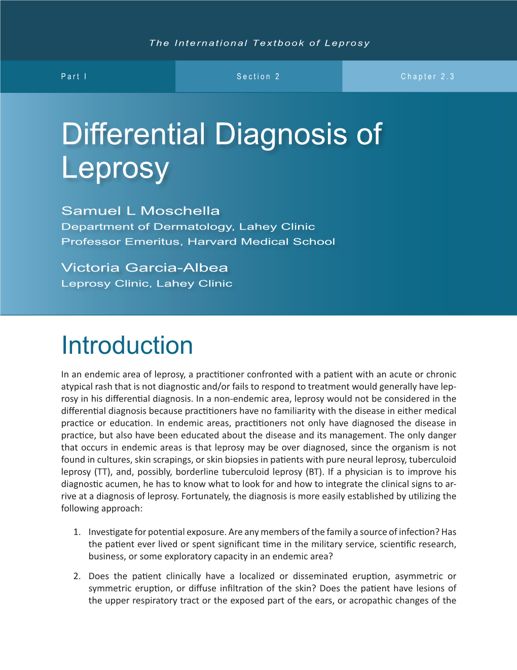 Differential Diagnosis of Leprosy
