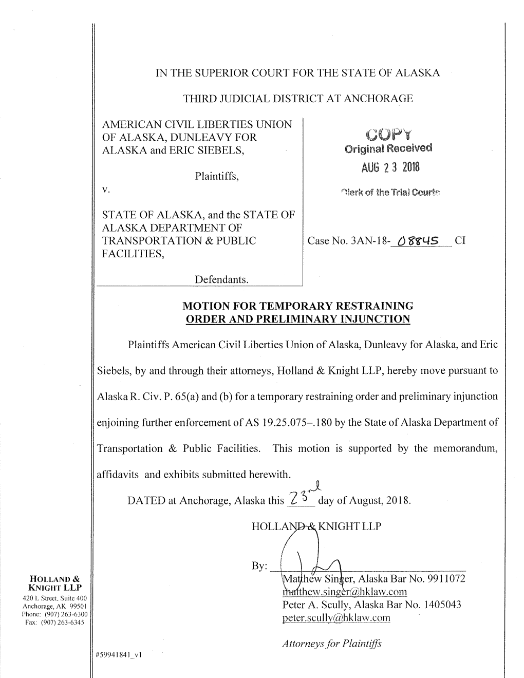 Pdfmotion and Memo in Support of TRO-PI, Aff, Exh, Proposed Order.Pdf