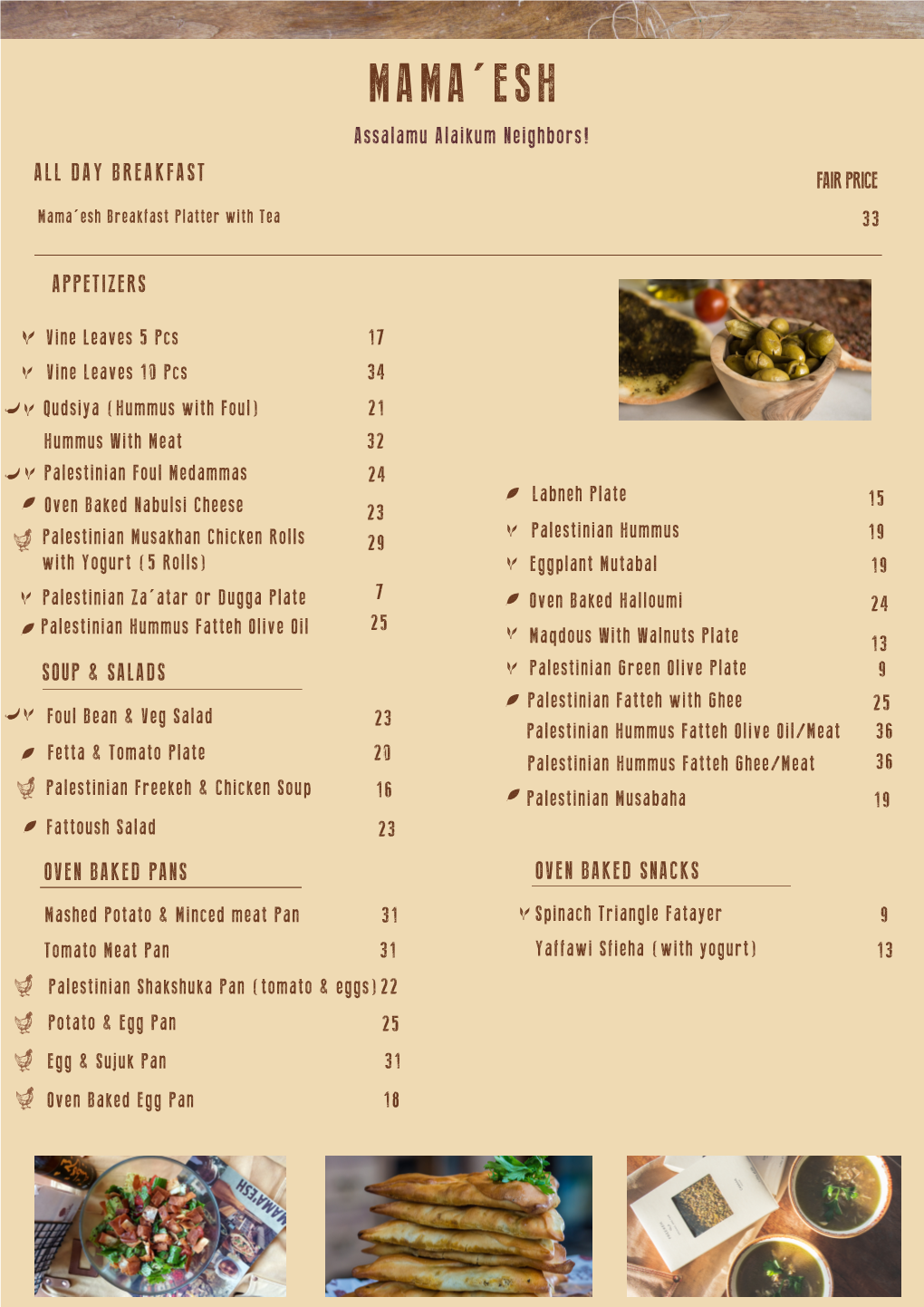 MAMA'esh MENU- 2Nd Draft