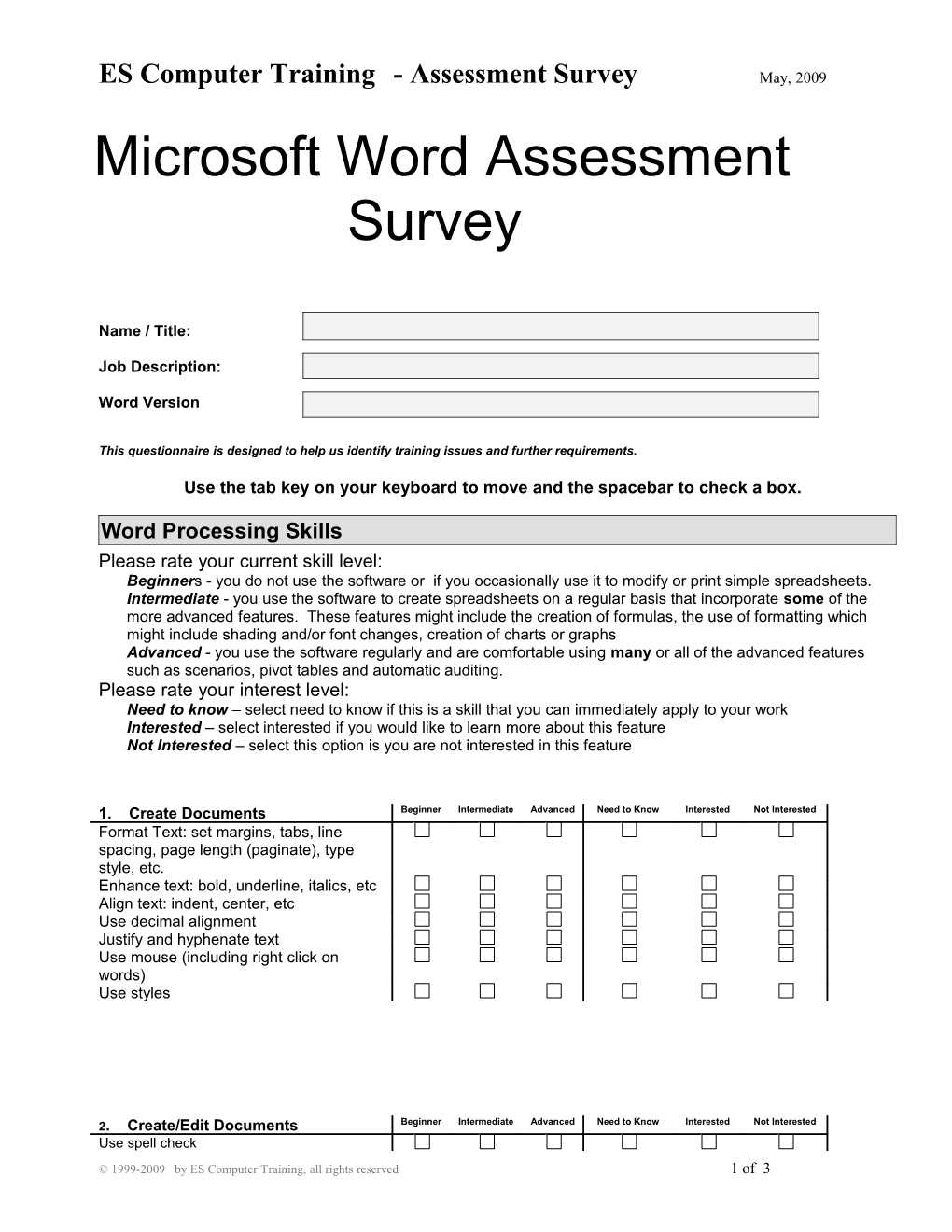 Staff Survey by ES Computer Training