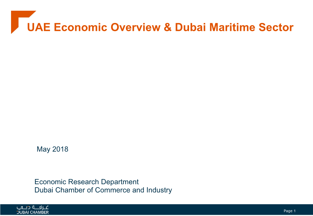 UAE Economic Overview & Dubai Maritime Sector