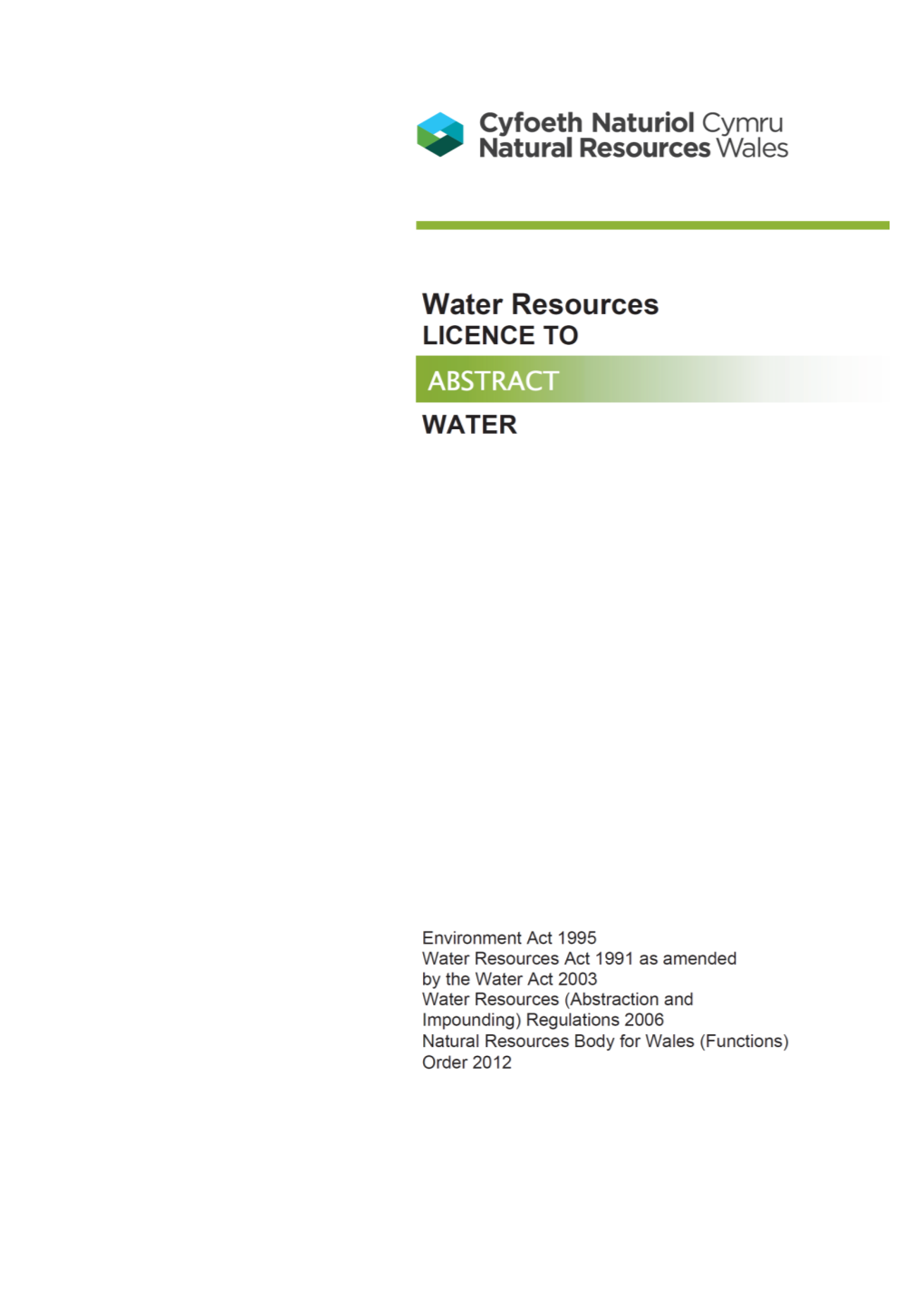 Full Licence to Abstract Water