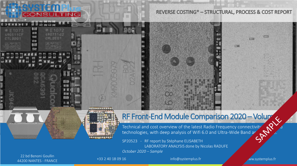 RF Front-End Module Comparison 2020 - Volume 3 1 Table of Contents